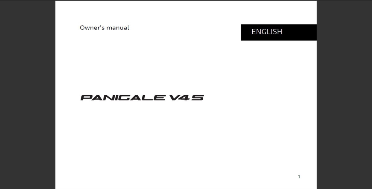 2022 Ducati Panigale V4 S Maintenance and Owners Manual (Reprint