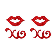 Glitter Lips & "XO" (2-Pack) Iron On Patch