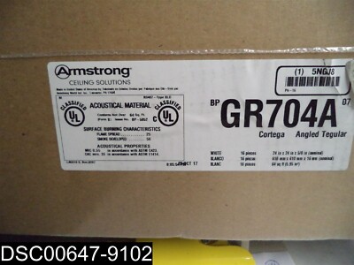BACKS DAMAGED QTY 16: GR704A Ceiling Tile, 24'' Width, 24'' Length, 5/8'' Thickness