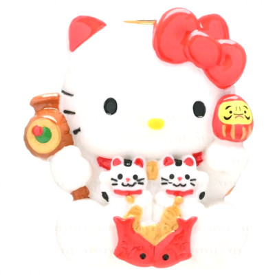 Sanrio Hello Kitty Manekinek Magnet Refrigerator Note Die Cut 3D Face Mascot Red