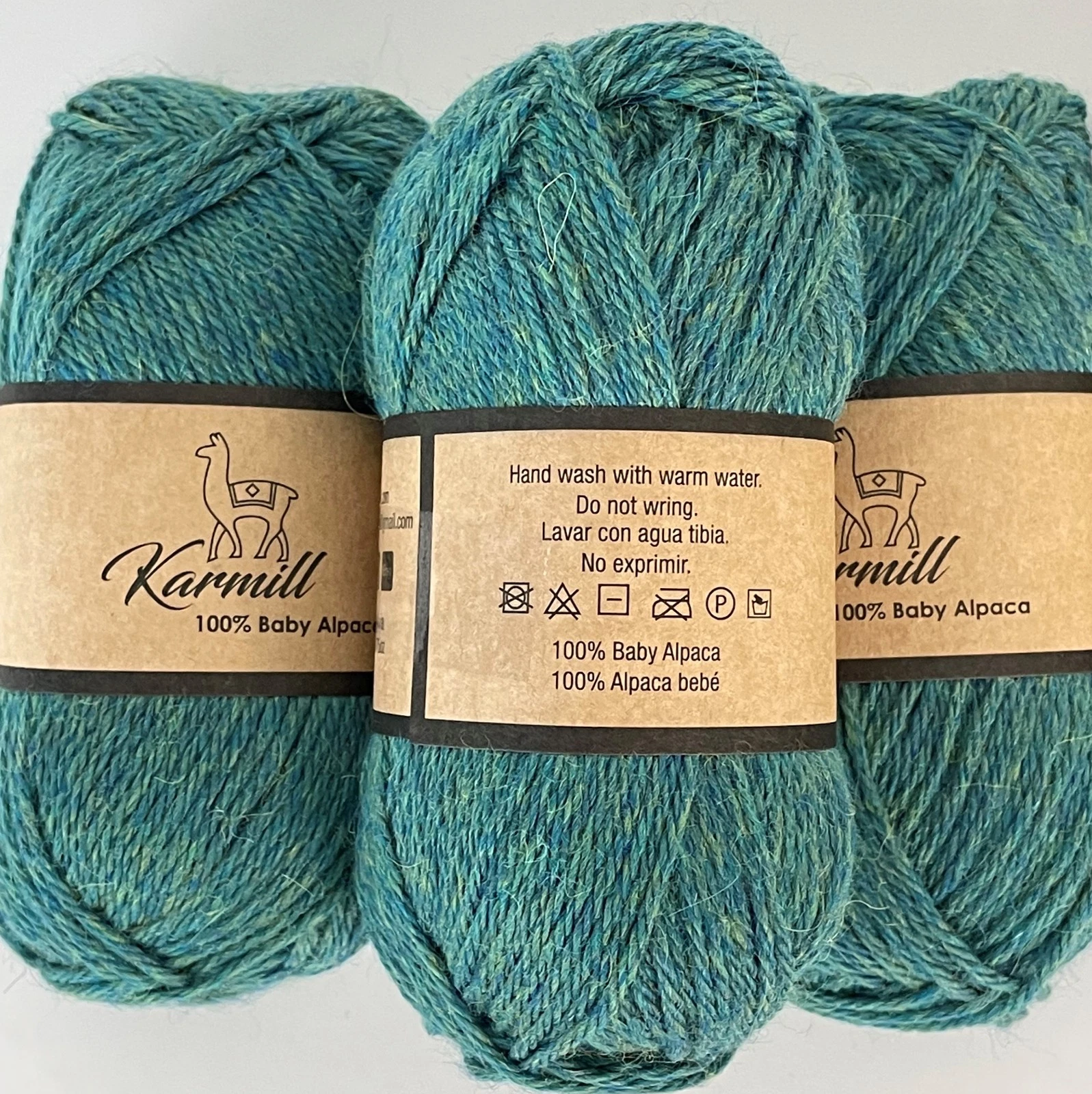 Alpaca Wool Skeins 100% Baby Alpaca Yarn DK Weight Lot of 5  Color Pickle C740 image 3