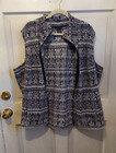 Basic Edition Black & White Fleece Vest  Womens Plus Size 3X — photo 1