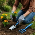 Garden Hand Tool Set with Pruning Shears, Trowel, Cultivator & Wood Handles