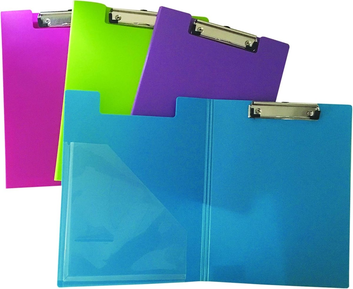 SECO A4 PVC Clipboard With Heavy Duty Clip - Blue Rigid Board For Office, School & Warehouse Use
