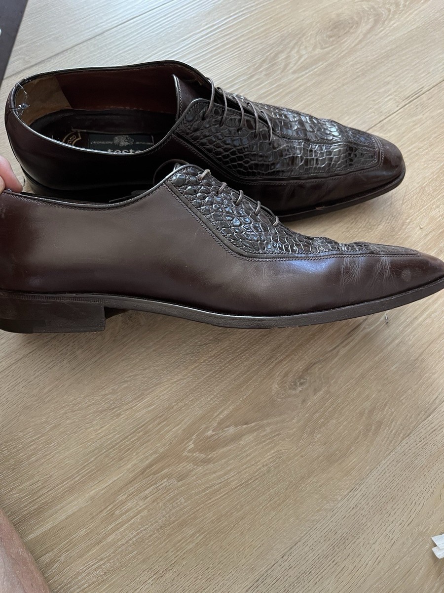 a.testoni Black Label Leather & Crocodile Shoes 12 a  display picture 3