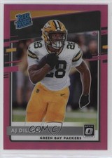 2020 Panini Donruss Rated Rookie Optic Preview Pink Prizm AJ Dillon #P-324 0n8q