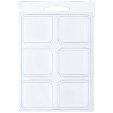 Clear Plastic Clamshell Container w/ 6 Compartments, 0.875" x 1.125" x 1"