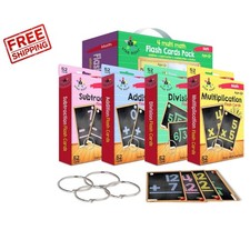 208 Math Flash Cards Set: Addition, Subtraction, Multiplication Division Fun