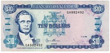 1994 JAMAICA 10 DOLLARS NOTE - p71e VF