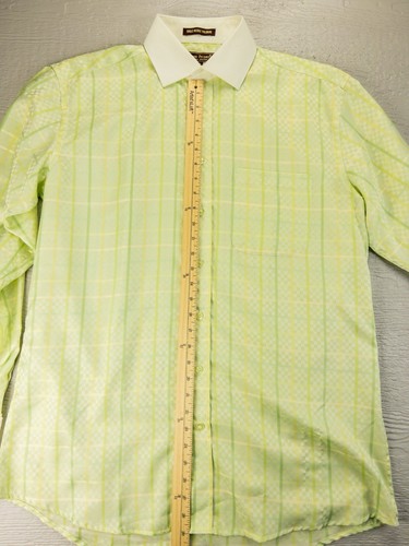 Henri Picard Vestito Camicia Polsini Francesi Verde Primaverile Righe Quadri 16,5 36/37 - Foto 13 di 13