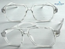 Men Classy Vintage Retro Blue Light Block Computer EYE GLASSES Transparent Frame
