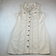 Cotton On Denim Mini Dress Sleeveless Button Front Casual Dunes Size Small New