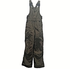 Lands' End Snow Pants Bibs Youth Size 8 Green Zip Up Padded Insulated