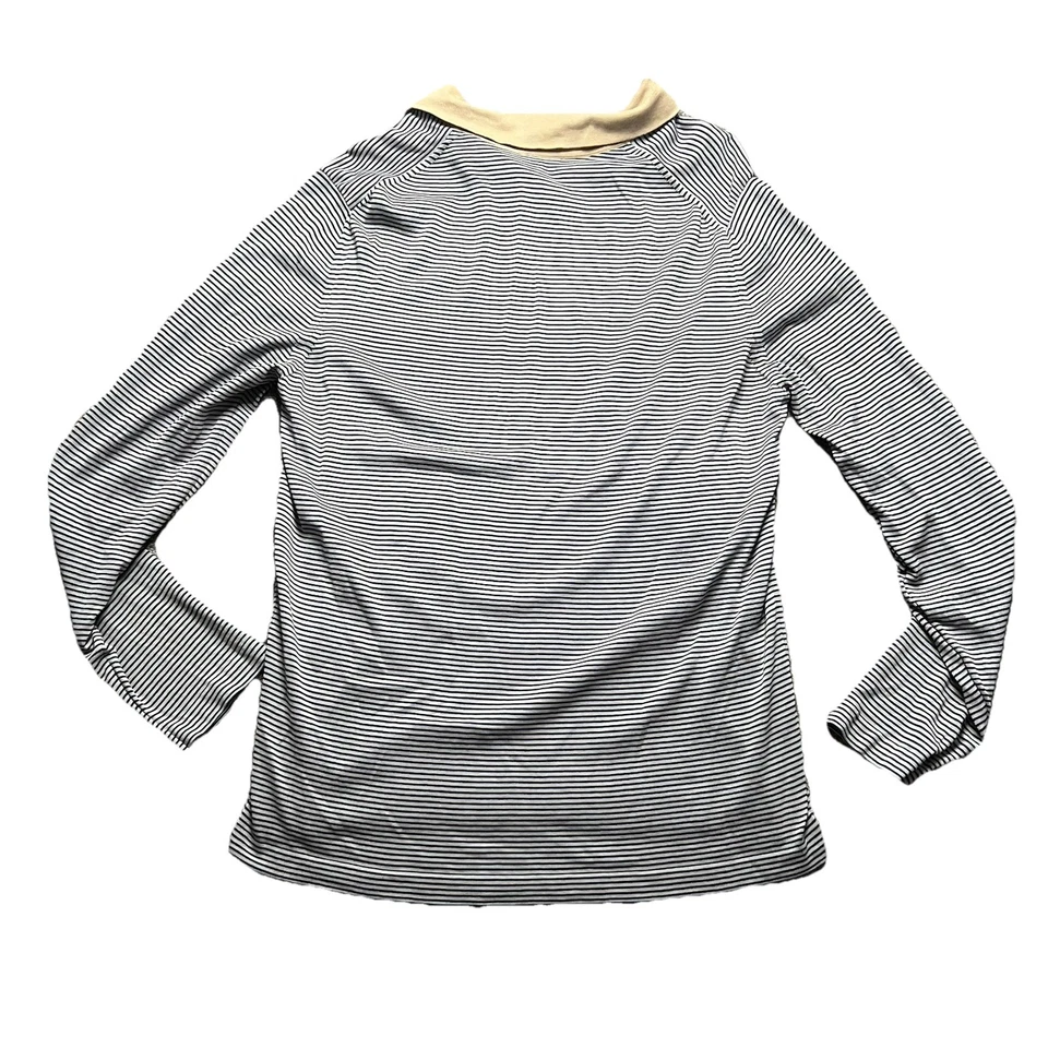 Camisa Polo MALO Para Hombre Mediana Tejida Fina Algodón Rayas Manga Larga Italia Informal Foto 2 de 4