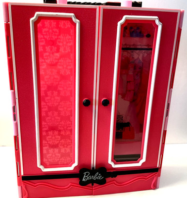 Mattel Barbie Pink Wardrobe Closet Storage Carrying Case 13''x 10'' 2013 BMB99