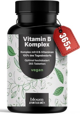 Vitamin B Komplex hochdosiert - 365 Tabletten - Mit 8 B-Vitaminen (B1, B2, B3, B