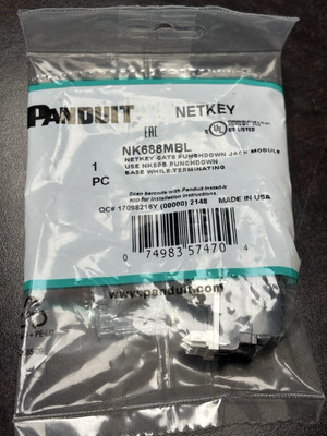 NK688MBL (Panduit)  UTP RJ45 Cat 6 Punchdown Keystone Jack Module, BL