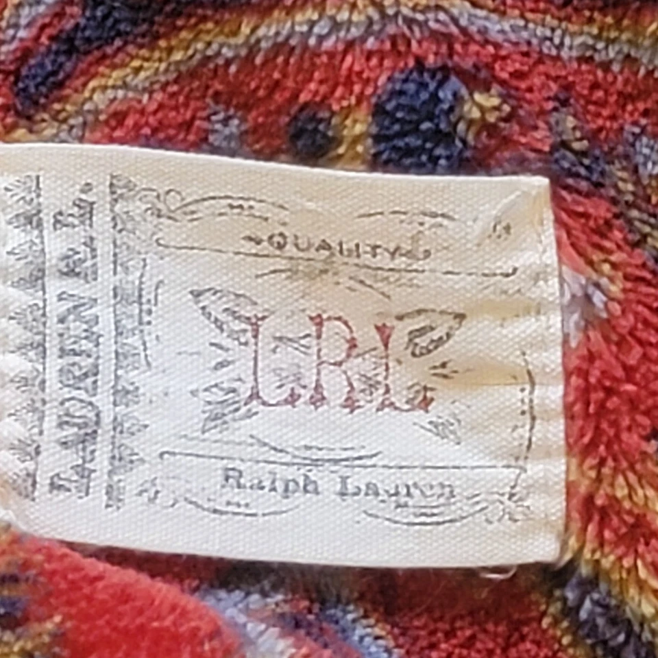 LRL Ralph Lauren Hogar Paisley Polar Manta Roja Floral Acogedora Casa de Campo Foto 3 de 4