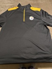 NFL Steelers Zip Up Up Pull Over Adult Size 2XL Black