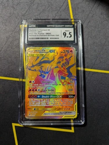Reshiram & Charizard GX Tag Team CGC 9.5 SM247 Holo Black Star Promo Pokemon