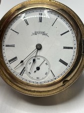 ELGIN Pocket Watch Premier Gold Filled Case Atlas Watch Co 7 Jewel WORKS