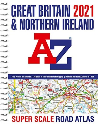 Großbritannien A-Z Super Scale Road Atlas 2021 (A3 Spiral) - A-Z Karten