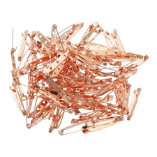 100Pcs Badge Pins, 35mm Safety Pins Bar Name Tag Pin Bulk, Rose Gold