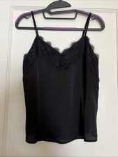 NWT Abercrombie Fitch A F Lace Trim Tank Black Extra Small XS