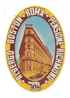 Albergo Boston Pensione Richmond Roma Italy Vintage Menaglia Luggage Label Car