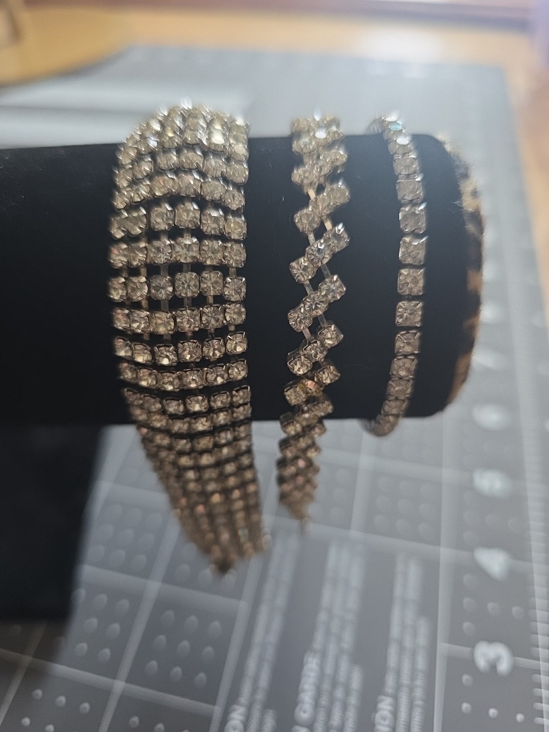 Vintage Rhinestone Bracelets Unsigned - image 1