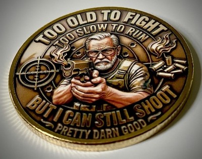 Old Marksman Challenge Coin-2D-Target-Bullseye Expert-Baby Boomers-Matte Finish