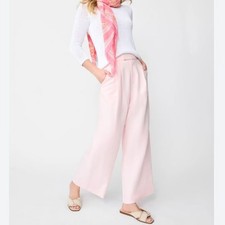 J. Mclaughlin Amal Women's Linen Cotton Wide Leg Pants size 8 NWT Pink Pleated