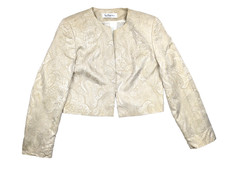 Giacca blazer VERA MONT donna 38 oro argento glitter fantasia paisley cerimonia