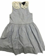 Girls Polo Ralph Lauren Formal Blue Seersucker Spring Or Summer Dress Size 4