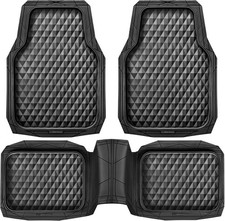 CAR PASS Heavy Duty Rubber Car Mats, Deep Dish All-Weather Floor Mat for Car Ful
