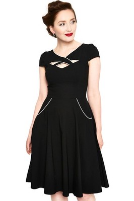 Voodoo Vixen Swing Kleid Connie Cut-Out A-Line Vintage Rockabilly Retro 40s 50s