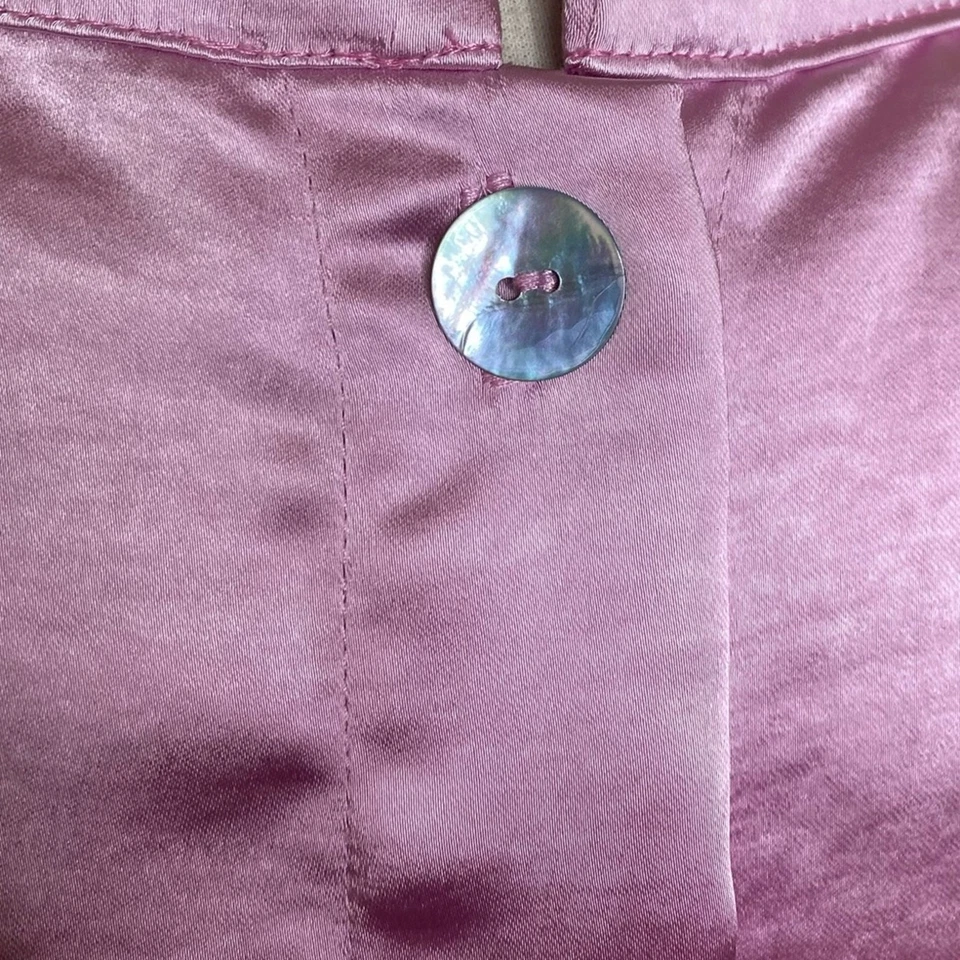 Top de satén Eva Franco Cara con botones en la espalda de agua de rosas cuello recogido para mujer grande nuevo Foto 4 de 4