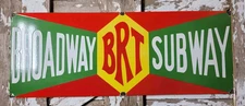 VINTAGE BROADWAY SUBWAY PORCELAIN SIGN OLD BRT BROOKLYN TUBE TRANSIT NYC MARKER