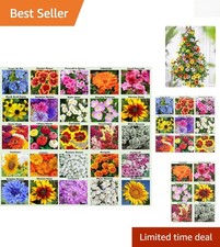 Garden Elite: 25 Heirloom Flower Seed Packets with 20 Colorful Varieties