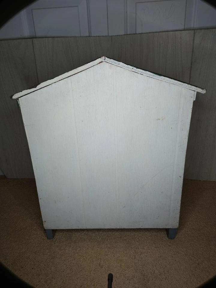 Antigua casa de muñecas grande de madera estilo victoriano de granja, 4 habitaciones, 22" Foto 3 de 4