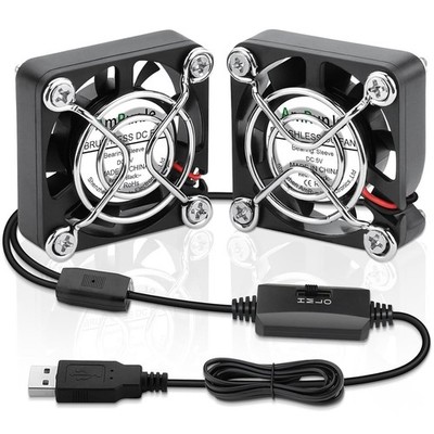 USB Fan 40mm 2 Pack 5V Mini Cooling Brushless Fans for PC Router Xbox Aquarium