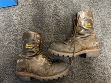 Chippewa Men's USA Made 9. E Waterproof Steel Toe Logger Boots Leather F2413-05!