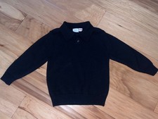 ZARA BABY BOYS BLACK COLLARED SWEATER SIZE 4T EXCELLENT COND LD