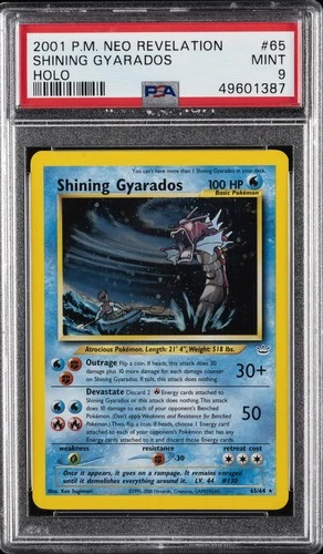 2001 POKEMON NEO REVELATION #65 SHINING GYARADOS-HOLO PSA 9