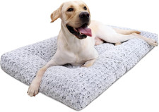 Washable Dog Bed Deluxe Plush Dog Crate Beds Comfy Kennel Pad Anti-Slip Pet Slee