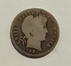 1901 Barber Dime Silver 10C Variety Circulated Uncertified Business Strike Coin