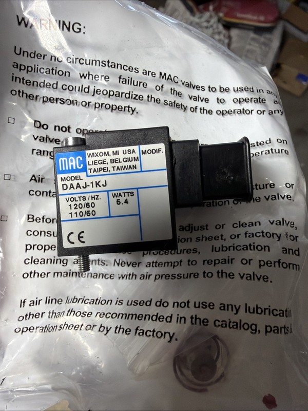 Mac Solenoid 45 series DAAJ-1KD, 120VAC, 5.4W