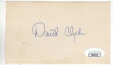 David Clyde Signed Autographed Index Card Rangers Indians JSA CF47121