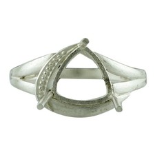 Semi Mount Ring 9MM Trillion Shape Solitaire Ring 925 Sterling Silver For Women