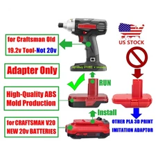 1x Adapter fits Craftsman V20 NEW 20v Batteries To for 19.2v C3 OLD System Tools